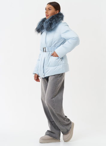 Пуховик с мехом чернобурки