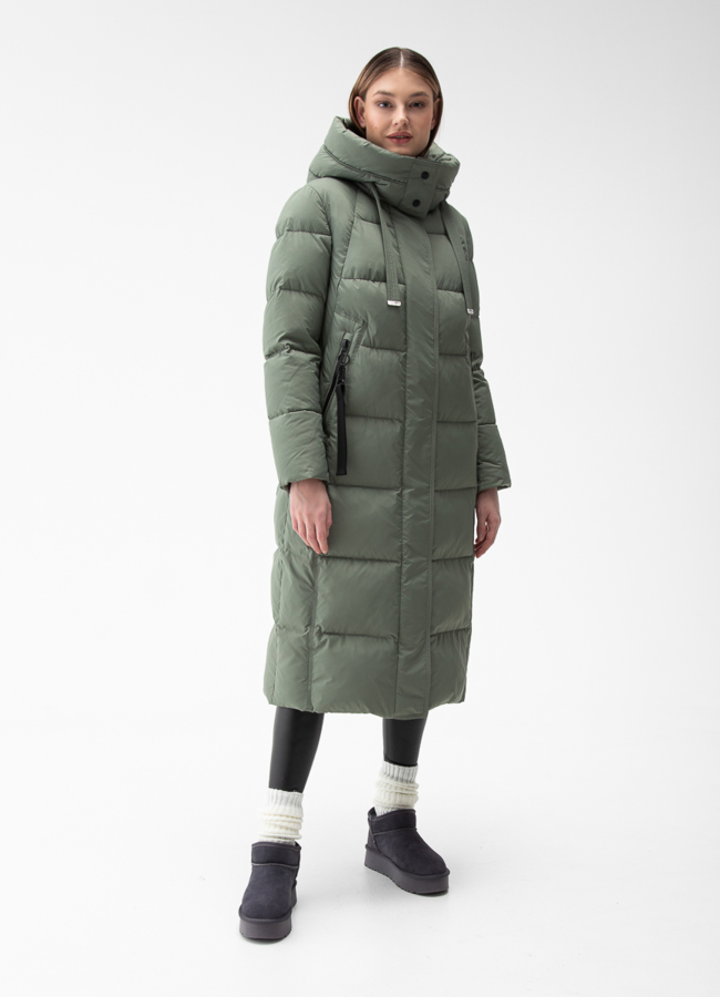 Женский пуховик с капюшоном  модель № 28382 в кредит