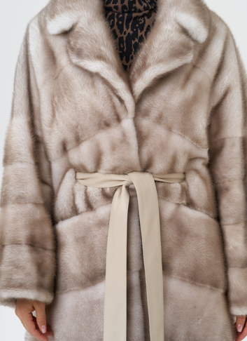 Длинная шуба из меха норки