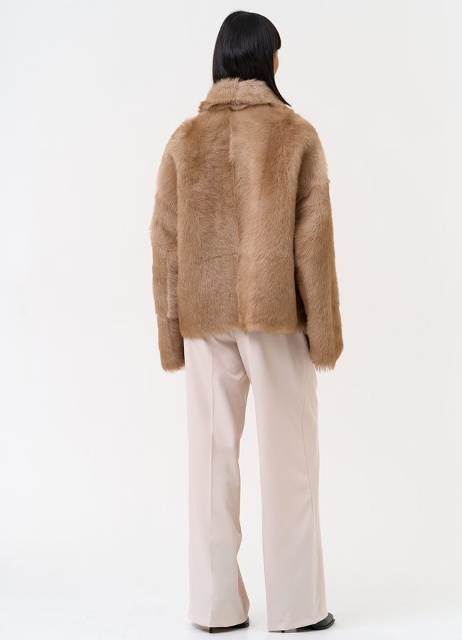 Женская натуральная дубленка с английским воротником модель № 31628 универмаг малина