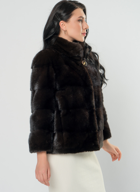 Поперечная шуба из норки
